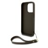 DKNY PU Leather Stack Logo csuklós tok iPhone 14 Pro készülékhez barna