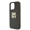 DKNY PU Leather Stack Logo Wrist Strap tok iPhone 14 Pro Max készülékhez barna