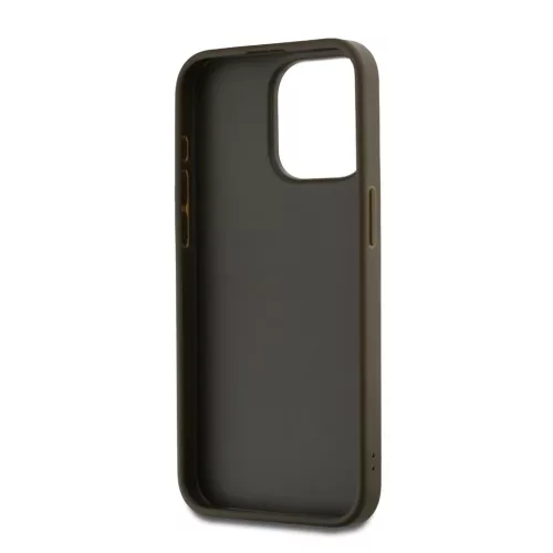 DKNY PU Leather Stack Logo Wrist Strap tok iPhone 14 Pro Max készülékhez barna