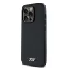 DKNY PU Leather Silver Metal Logo Magsafe tok iPhone 14 Pro Max készülékhez fekete