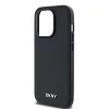 DKNY PU Leather Silver Metal Logo Magsafe tok iPhone 14 Pro Max készülékhez fekete