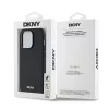 DKNY PU Leather Silver Metal Logo Magsafe tok iPhone 14 Pro Max készülékhez fekete