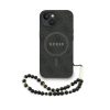 Guess PU Leather 4G Colored Ring Strap MagSafe tok iPhone 14 készülékhez fekete