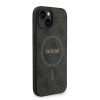 Guess PU Leather 4G Colored Ring Strap MagSafe tok iPhone 14 készülékhez fekete