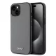 DKNY PU Leather Silver Metal Logo Magsafe tok iPhone 14 készülékhez szürke