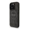 Guess PU bőr 4G színes gyűrűs pánt MagSafe tok iPhone 16 Pro Max készülékhez fekete