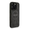 Guess PU bőr 4G színes gyűrűs pánt MagSafe tok iPhone 16 Pro Max készülékhez fekete