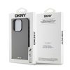 DKNY PU bőr ezüst fém logós Magsafe tok iPhone 14 Pro készülékhez szürke