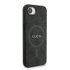 Guess PU Leather 4G Colored Ring Strap MagSafe tok iPhone 16e készülékhez fekete