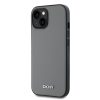 DKNY PU bőr ezüst fém logó Magsafe tok iPhone 15 készülékhez szürke