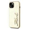 Karl Lagerfeld Wrinkled PU Signature Logo tok iPhone 15 készülékhez arany