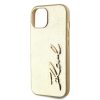 Karl Lagerfeld Wrinkled PU Signature Logo tok iPhone 15 készülékhez arany