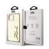 Karl Lagerfeld Wrinkled PU Signature Logo tok iPhone 15 készülékhez arany