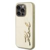 Karl Lagerfeld Wrinkled PU Signature Logo tok iPhone 15 Pro Max készülékhez, arany