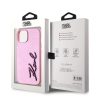 Karl Lagerfeld Wrinkled PU Signature Logo tok iPhone 15 készülékhez rózsaszín
