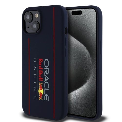 Red Bull Silicone Vertical Logo MagSafe tok iPhone 15 készülékhez tengerészkék
