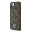 Guess PU 4G Strass Triangle Metal Logo MagSafe tok iPhone 16e készülékhez barna