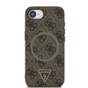 Guess PU 4G Strass Triangle Metal Logo MagSafe tok iPhone 16e készülékhez barna