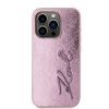 Karl Lagerfeld Wrinkled PU Signature Logo tok iPhone 15 Pro Max készülékhez rózsaszín