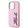 Karl Lagerfeld Wrinkled PU Signature Logo tok iPhone 15 Pro Max készülékhez rózsaszín
