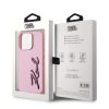 Karl Lagerfeld Wrinkled PU Signature Logo tok iPhone 15 Pro Max készülékhez rózsaszín