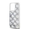 Karl Lagerfeld Liquid Glitter Monogram Gradient tok iPhone 14 Pro készülékhez fehér