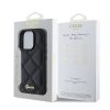 Guess PU bőr quilted tok iPhone 16 Pro Max készülékhez fekete