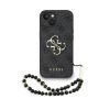 Guess PU 4G Metal Logo Strap tok iPhone 15 készülékhez fekete