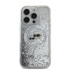 Karl Lagerfeld Liquid Glitter Karl and Choupette Heads MagSafe tok iPhone 16 Pro Max készülékhez átlátszó