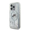 Karl Lagerfeld Liquid Glitter Karl and Choupette Heads MagSafe tok iPhone 16 Pro Max készülékhez átlátszó
