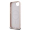 Guess PU Grained Classic Logo MagSafe tok iPhone 16e készülékhez rózsaszín