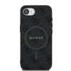 Guess PU bőr 4G Colored Ring MagSafe tok iPhone 16e készülékhez fekete