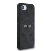 Guess PU bőr 4G Colored Ring MagSafe tok iPhone 16e készülékhez fekete