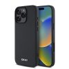 DKNY PU bőr Silver Metal Logo Magsafe tok iPhone 16 Pro Max készülékhez fekete