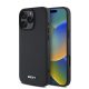 DKNY PU bőr Silver Metal Logo Magsafe tok iPhone 16 Pro Max készülékhez fekete