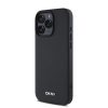DKNY PU bőr Silver Metal Logo Magsafe tok iPhone 16 Pro Max készülékhez fekete