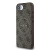 Guess PU bőr 4G Colored Ring MagSafe tok iPhone 16e készülékhez barna