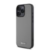 DKNY PU bőr Silver Metal Logo Magsafe tok iPhone 16 Pro Max készülékhez szürke