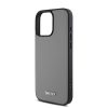 DKNY PU bőr Silver Metal Logo Magsafe tok iPhone 16 Pro Max készülékhez szürke