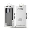 DKNY PU bőr Silver Metal Logo Magsafe tok iPhone 16 Pro Max készülékhez szürke
