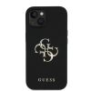 Guess PU Grained 4G Metal Logo tok iPhone 15 készülékhez fekete