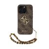 Guess PU 4G Metal Logo Strap tok az iPhone 15 Pro Max készülékhez barna