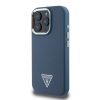 Guess PU Grained Triangle Logo tok iPhone 16 Pro Max készülékhez kék