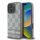 DKNY PU bőr Checkered Pattern and Stripe tok iPhone 16 Pro Max készülékhez bézs