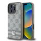 DKNY PU bőr Checkered Pattern and Stripe tok iPhone 16 Pro Max készülékhez bézs