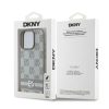 DKNY PU bőr Checkered Pattern and Stripe tok iPhone 16 Pro Max készülékhez bézs