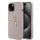 Guess PU Grained 4G Metal Logo tok iPhone 15 készülékhez rózsaszín