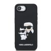 Karl Lagerfeld 3D Rubber Karl and Choupette Tok iPhone 16e készülékhez fekete