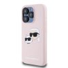 Karl Lagerfeld Liquid Silicone Double Heads MagSafe tok iPhone 15 Pro Max készülékhez rózsaszín