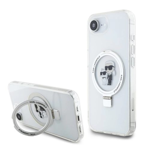 Karl Lagerfeld Ringstand Karl and Choupette MagSafe tok iPhone 16e készülékhez fehér